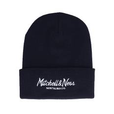 Mitchell & Ness - Blå cuff Beanie - Pinscript Knit Navy Cuff @ Hatstore