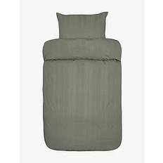 HØIE OF SCANDINAVIA Midnatt Satin And Seersucker Bed Set |Grön |150X210/50X60