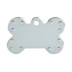 Pet Scribe Hundetegn. Kødben med sten. Chrome STOR. 2,5 x 3,8 cm incl. Gravering