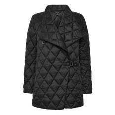 LAUREN RALPH LAUREN Buckle-Trim Diamond-Quilted Down Coat |Svart |L