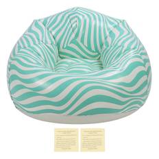Inflatable Chair PVC Wave Strip Pattern Ergonomic Desig Minimalism Inflatable Beanbag Chair Green grön