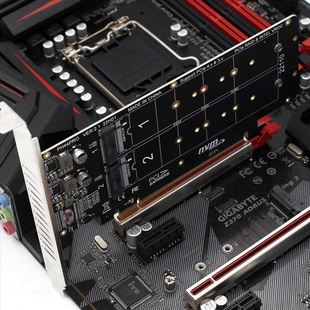 Dobbeltsidet 4-disk NVME-kort PCIeX16 til M.2 M-nøgle NVMEx4SSD