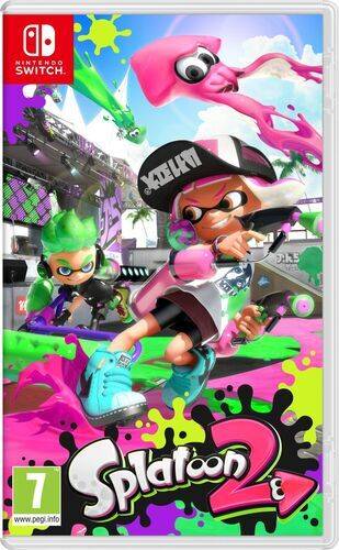 Nintendo Switch 2019 | inkl. Spel | lila/orange | 2 Controller | Splatoon 2