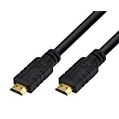 PremiumCord 4K High Speed HDMI 2.0-kabel M/M 18Gbps med förstärkare, kompatibel med video 4K@60Hz, Deep Color, 3D, ARC, HDR, 3x skärmad, guldpläterade anslutningar, svart, 30 m