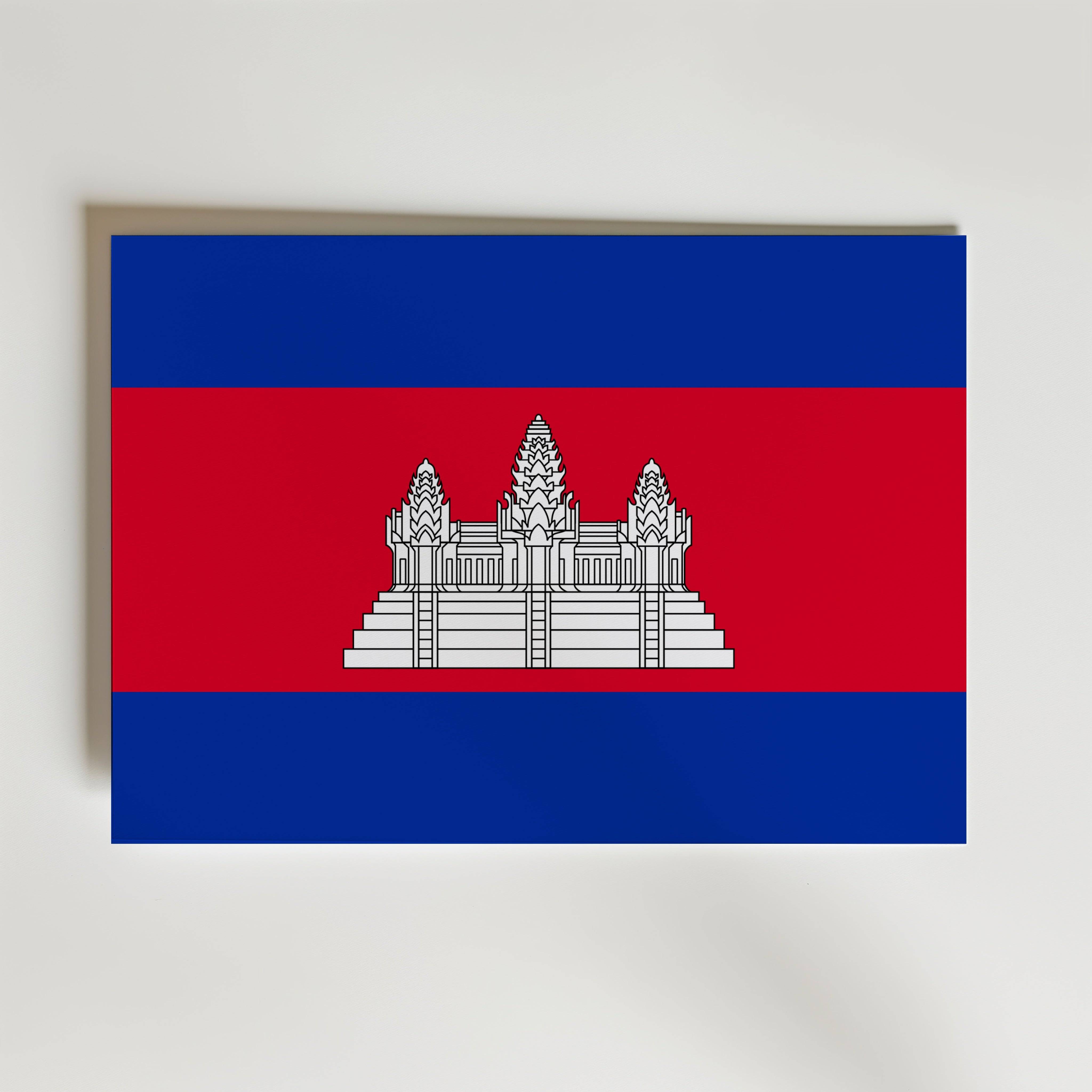 Cambodia National Flag Poster - Poster 140x100 cm