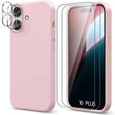Coque de protection - silicone - iphone 16 plus - rose - souple - anti-rayures