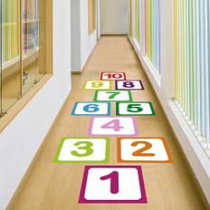 TEMU 10pcs Hanging Decorative Tiles, Number Square Jumping House Game Wall Stickers, Room Self-adhesive Floor Stickers, Frosted Material Non-slip Wallpaper, Home Supplies