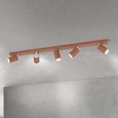 ORION Loftspot Sean, koralrød, 5 lyskilder, aluminium, GU10 dæmpbar, Rød, Stue/spisestue, Aluminium, Moderne