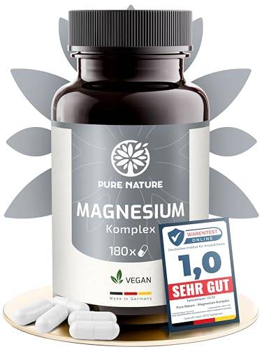 Magnesium Komplex hochdosiert - 400 mg - 180 Kapseln - 7in1 Komplex mit Magnesiumbisglycinat, Magnesiumcitrat, Magnesiummalat, Magnesiumtaurat - vegan - laborgeprüft - ohne Zusätze