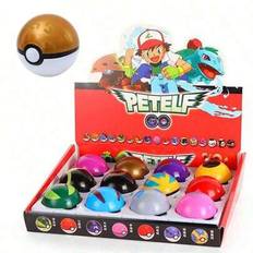 Pokémon 12 st 1 st Pokémon Pokeball Minifigur 5 cm Pocket Monster Transformation Boll - Multifärgad (1 st Ball【Slumpmässig】,Box【12-pack】,Slumpmässig 1 artikel)