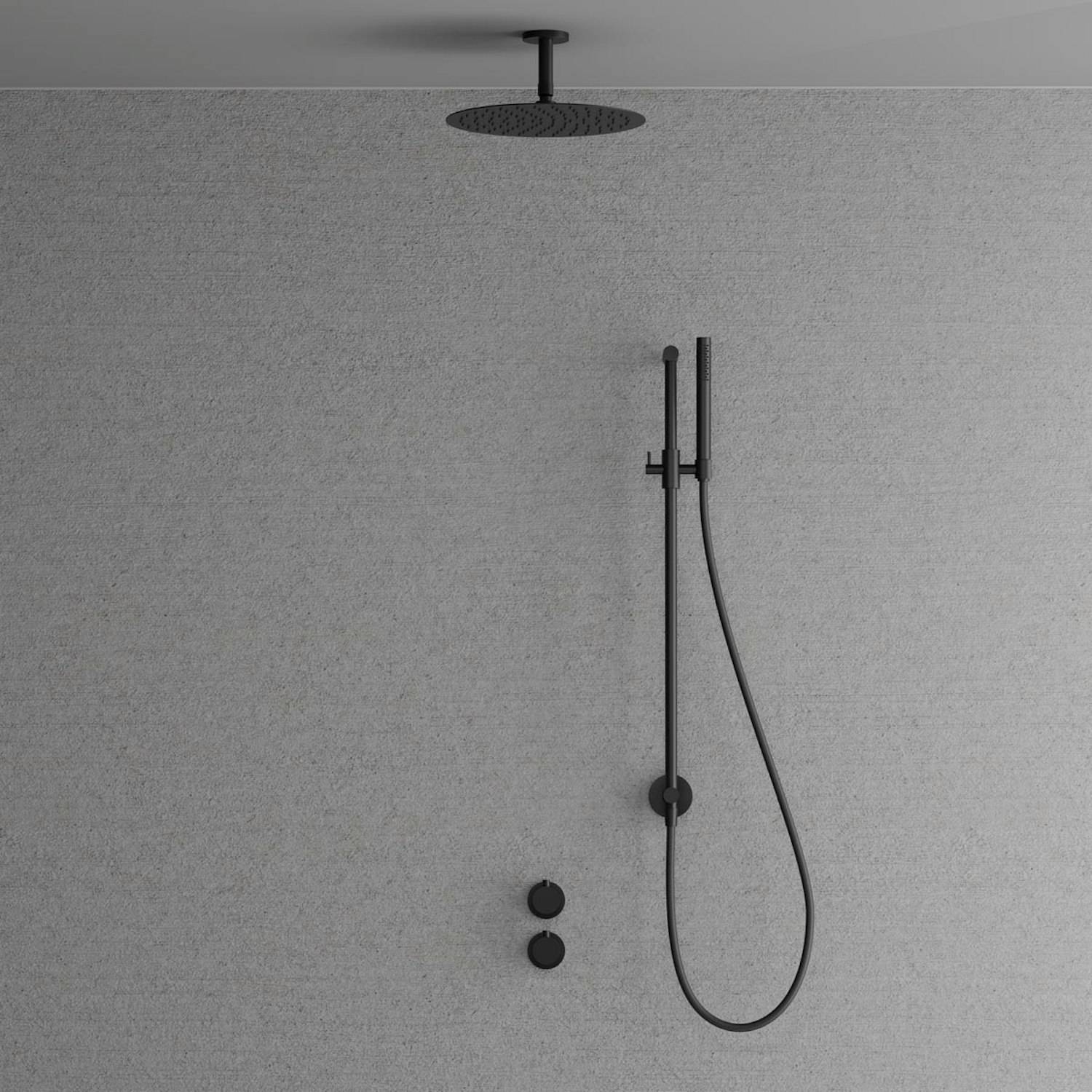 Takduschset Scandtap Steel Harmonized 5Y för Inbyggnad Black