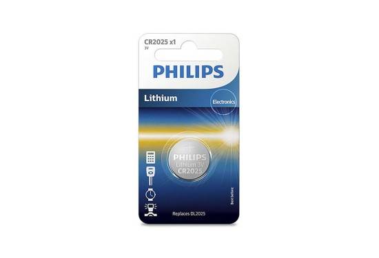 PHILIPS knapcellebatteri lithium CR2025 1-pak
