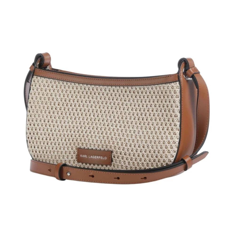 Karl Lagerfeld Saddle Raffia - Tasker - Dame - Brun - ONE SIZE - Læder