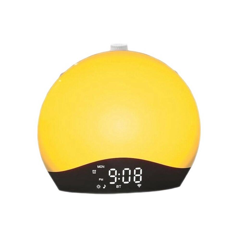 Wake Sunrise Alarm Clock Table Clock Dimmable with 3 Ring 8 Nightlight 26 Sound Sleep Timer Night Light EU Plug