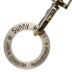 WIENS3D Hundemarke Personalisiert mit Gravur Donut mit Name - 30mm - Namensschild für Hund - Dog Tag - Anhänger Marke für Hunde - mit Symbolauswahl - Tiermarke für Hunde, Katzen & Welpen