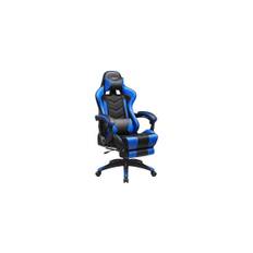 Ergonomisk Gamingstol med Fotstöd, Svart/Blå