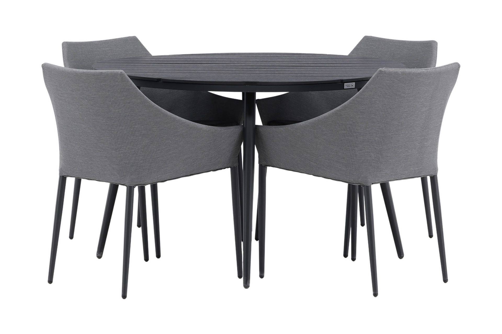 Break Matgrupp Utomhus Rund Ø120cm + 4 Spoga Matstolar - Beige/Grå utomhus Beige,Grå Venture Home