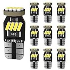 AGLINT 194 T10 W5W LED-glödlampor vita superljusa 12SMD 12 V 501 168 2825 kil LED-lampa ersättning för bil kupol karta dörr baklucka artighet interiör lampor nummerplåt ljus 10 st