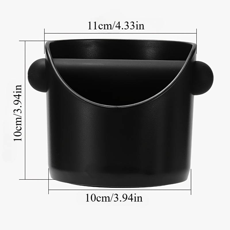 TEMU 1pc Black Non-slip Abs Coffee Tamping Box With Removable Rod, Coffee Grinder Dust Bin, Barista Tool For Cafe Accessories
