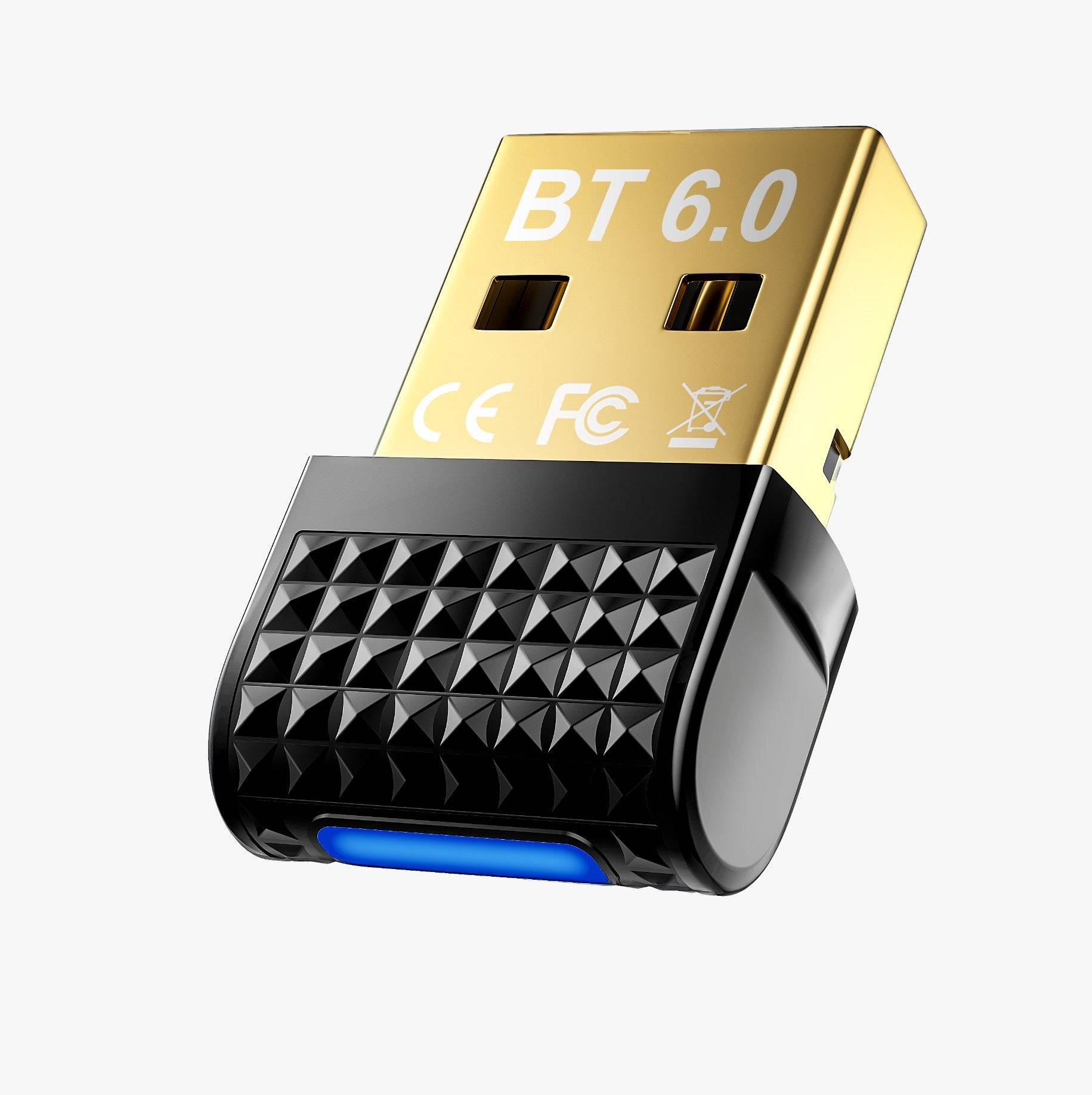 NÖRDIC Bluetooth 6.0 trådløs Bluetooth-dongle/modtager, Plug and Play, Windows 11/10/8.1, til controller, hovedtelefoner, tastatur, mus