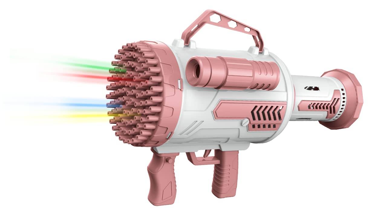 Bubble Bubble Bubble Machine with USB Bubble Solution Included Z-CRAFT 100-Hole Gun, Shooter, Light, Rechargeable,