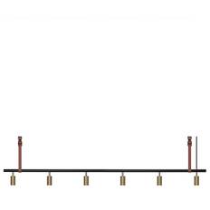 Rubn Long John Pendel - 6 spots - Black-Brass - Natur