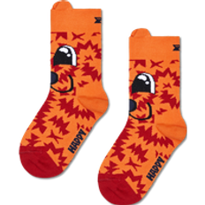 Kids Animal Socks | Orange Fox Crew Sock for Kids - Orange, Dark Red, Black, White