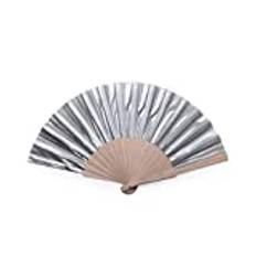 eBuyGB fällbar handhållen vacker handfläkt bröllopsfest tillbehör ficka storlek fläkt Pack of 1 SILVER