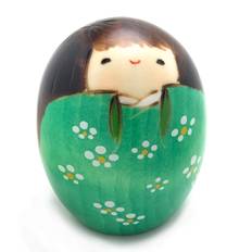Usaburo Kokeshi Made in Japan Kokeshi Happiness Height (Small/Green 7cm)