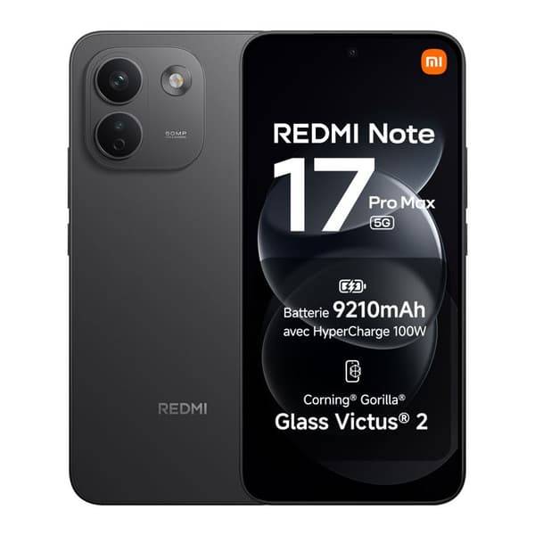Smartphone - XIAOMI - Redmi Note 17 Pro Max 5G - 8GB RAM - 256GB - Svart