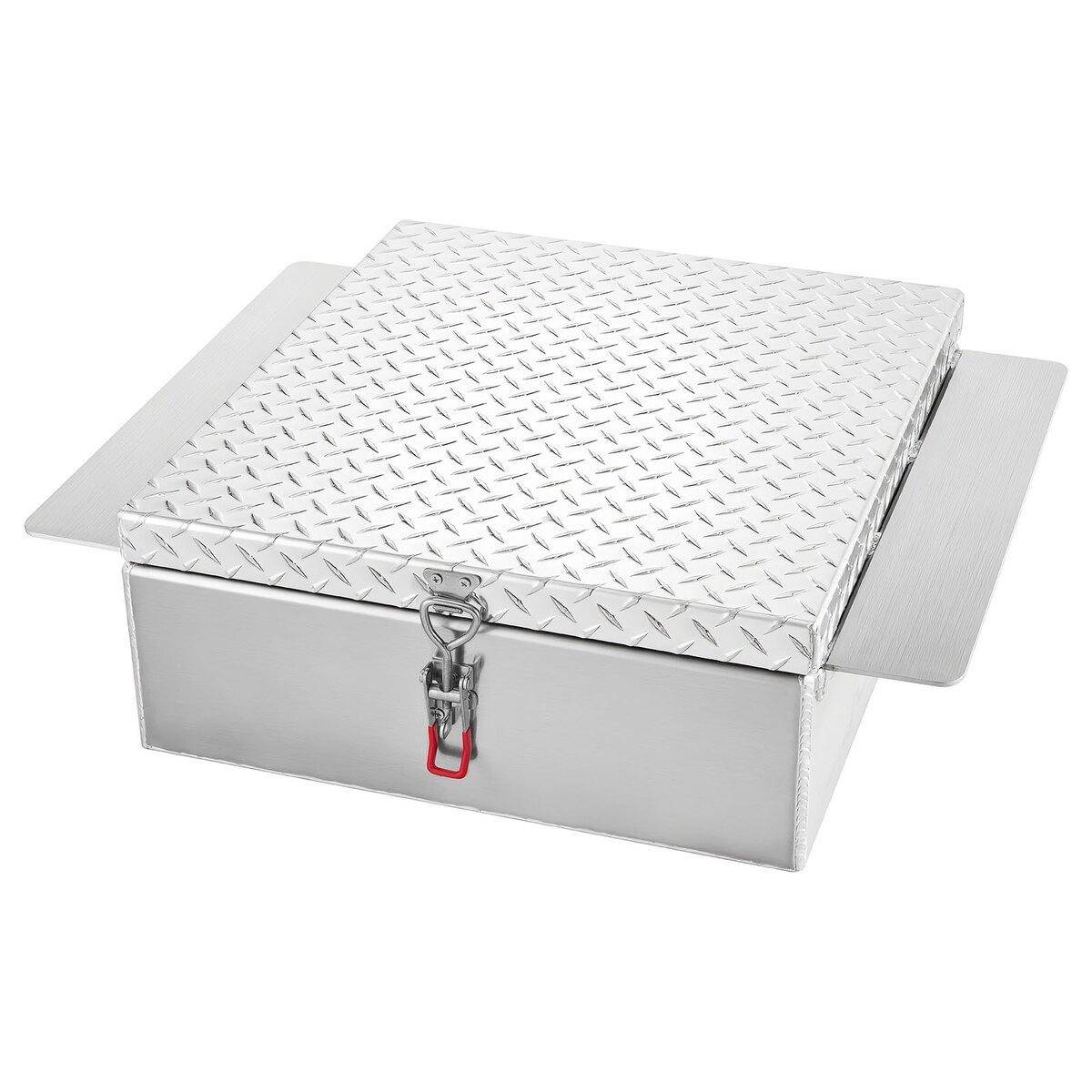 Truck Bed Tool Box, Heavy Duty Aluminum Tool Box with Diamond Plate, Storage Toolbox Chest Organizer Supports up to 100 kg, Ideal for Pickup, Truck