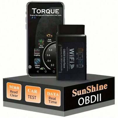 OBD2 Bildiagnosverktyg OBDII OBD 2 ODB II ELM 327 V1.5 WIFI Felkodsläsare Diagnostikverktyg, Kan Rensa Motorlampan - Diagnostisera 3000+ Fordonsfelkod - Svart förbättrad version