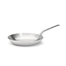 De Buyer AFFINITY 5-lagers rund stekpanna i rostfritt stål - 32 cm - tillverkad i Frankrike, PFAS-fri, snabb temperaturökning, 18/10 rostfritt stål, alla brännare + ugn, högglanspolerad finish