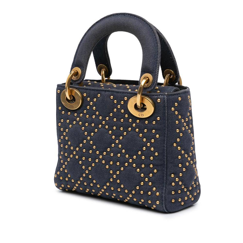 Dior Vintage Dior Lady Dior L 14cm x W 18cm x D 8cm - Håndtasker Denim hos Magasin.