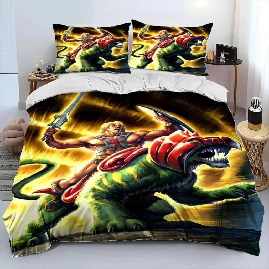 He Man The Masters Of The Universe Sängset Pojkar Flickor Twin Queen Size Påslakan Örngott Säng Barn Vuxen EU Single 135x200cm