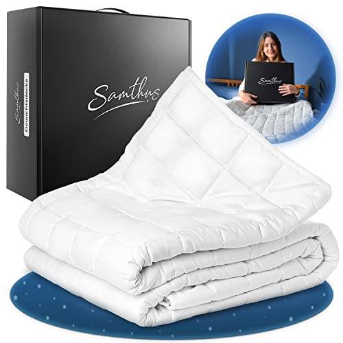 Samthus Gewichtsdecke 135x200cm 8kg Oeko-Tex Zertifiziert - Entspannungsdecke 100% Baumwolle - Schwere Anti-Stress & Therapiedecke - Besser schlafen mit unserer schweren Bettdecke - Weighted Blanket