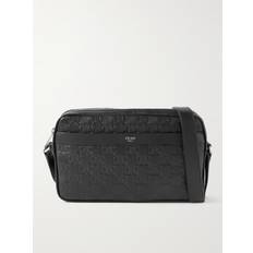 CELINE HOMME - Triomphe Logo-Debossed Leather Messenger Bag - Men - Black