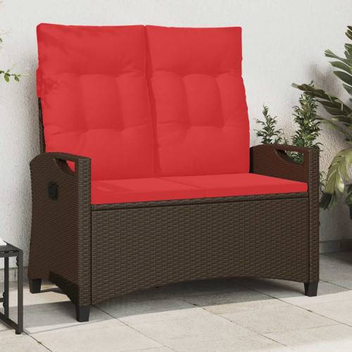 Trädgårdsbänk Brun och Röd 105 x 60 x 112 cm Stål och Polyester