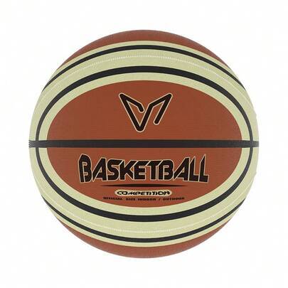 1 st. storlek 5/7 ljudreducerande basketboll med tvättbart tygöverdrag, massivt material för inomhus-/utomhusbruk, syntetmaterial, tyst dribbling, sva - Rödbrun (Size 7,Storlek 5)