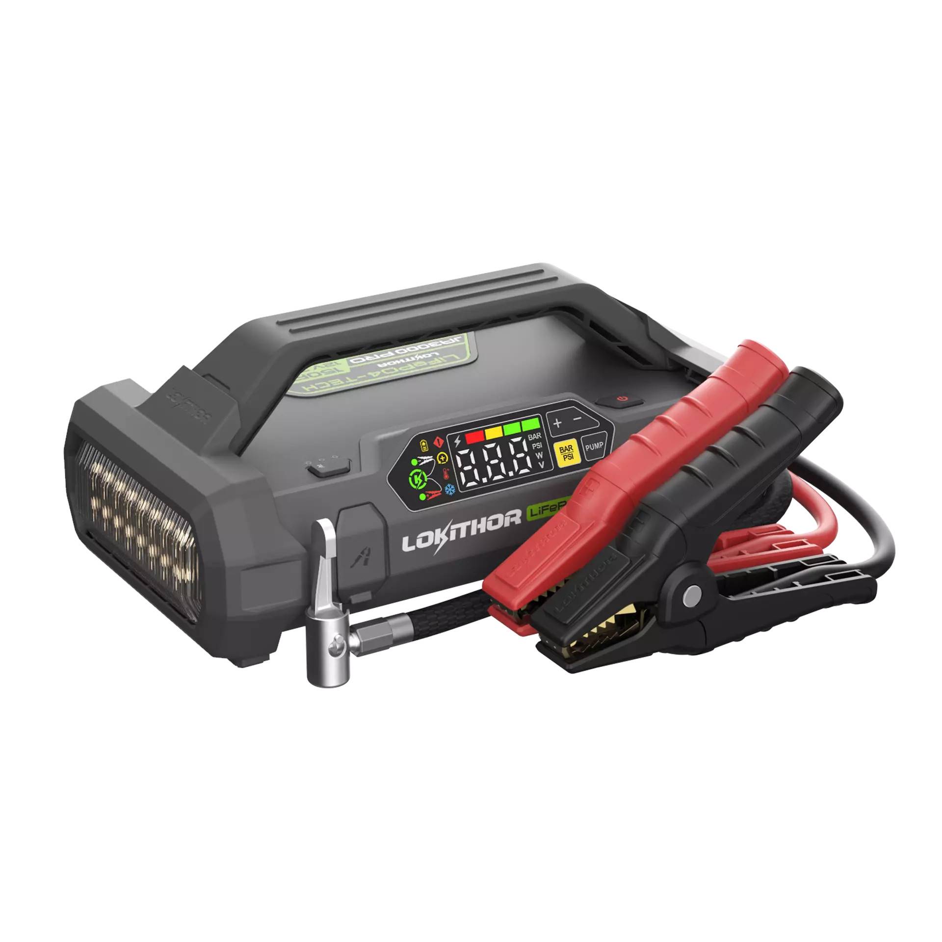 Starthjälp – Lokithor JA3000 PRO – 3000A, 12V, 150 PSI kompressor, LiFePO4