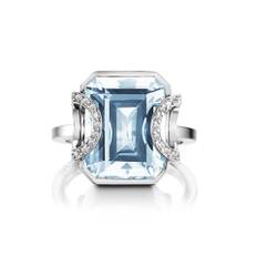 Efva Attling Little Magic Star Ring - Aquamarine. 16.25 MM - VITGULD