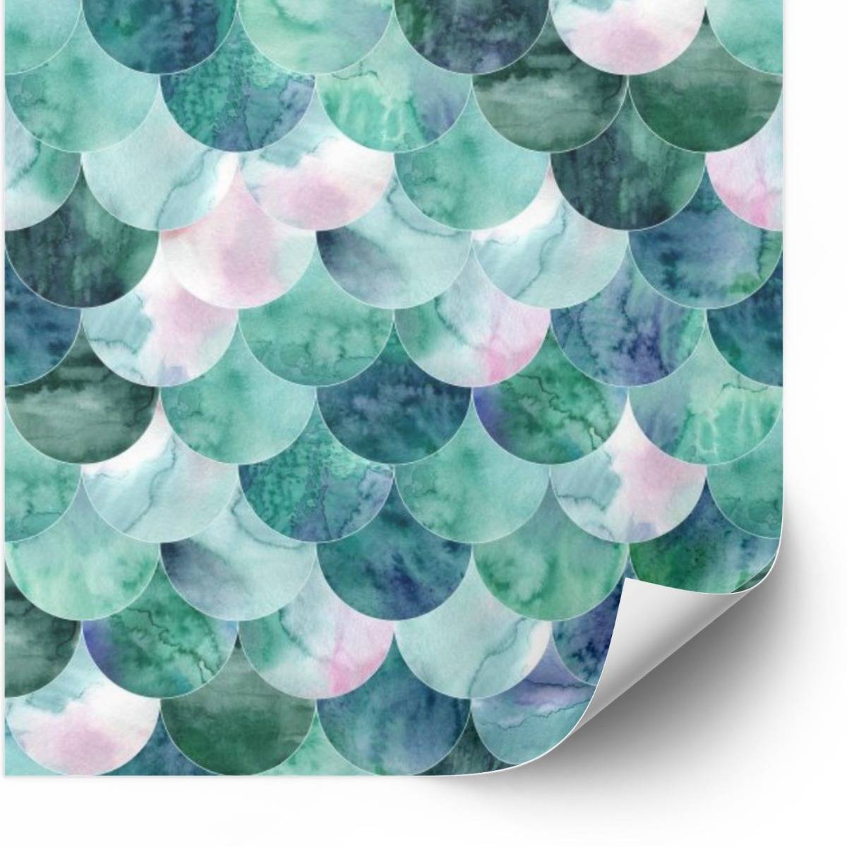 Selvklæbende fliser - Blå og Grøn Peel and Stick Flise / 24 stk