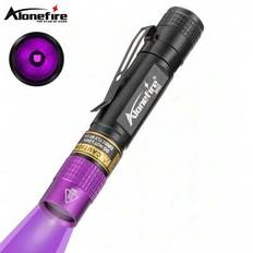 Alonefire SV62 3W LED-ficklampa 365nm UV-ficklampa Ultraviolett pengar Osynlig bläckpenna Blacklight Resin Nagellack Härdning Malm Husdjursurin Fläcka - Svart (395 nm,365 nm)