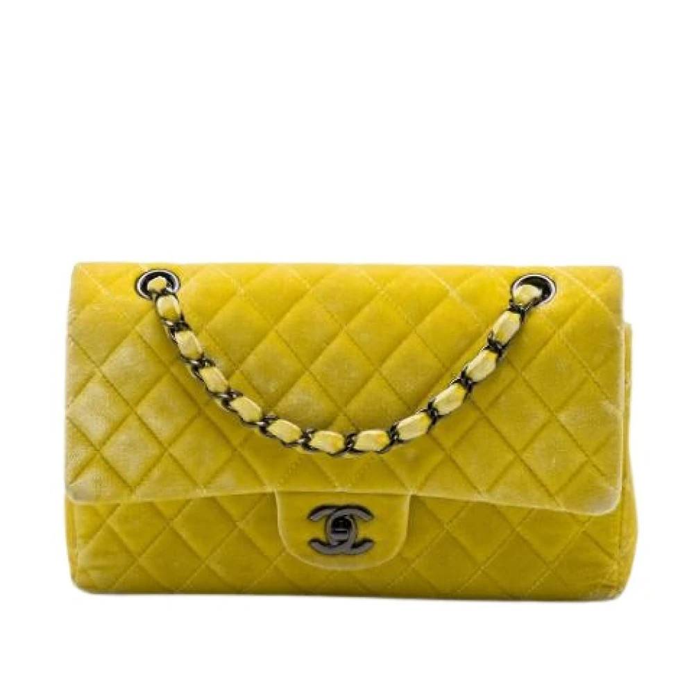 Chanel Vintage Pre-owned Vintage Double Flap Skuldertaske - Vintage - Dame - Gul - ONE SIZE - Uld