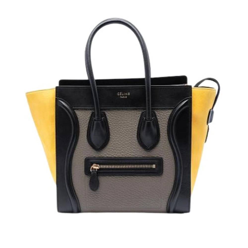 Celine Vintage Pre-owned Micro Luggage Tote - Vintage - Dame - Grå - ONE SIZE - Læder