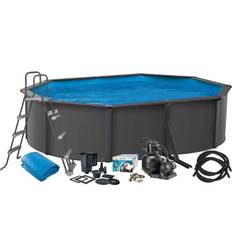 Classic Pool, Oval - 4,90 x 3,60 x 1,20 m. - Dark Grey - PoolOasen