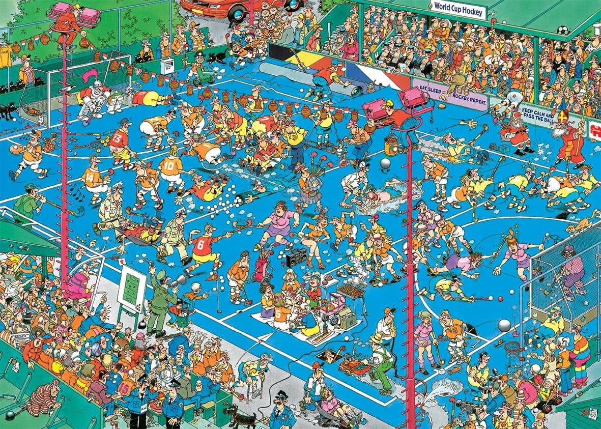 Jan van Haasteren Hockey Championship 1000 Piece Jigsaw Puzzle - Default Title