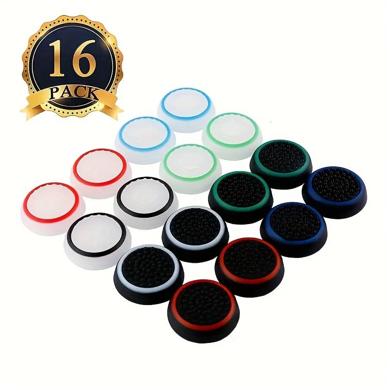 TEMU 16pcs Set, Ps5, Ps4 And Seriesx/ Silicone Thumb Grip Cover Set - , Reusable Joystick Cap For Gaming Precision, Holiday Gift, Travel Gift