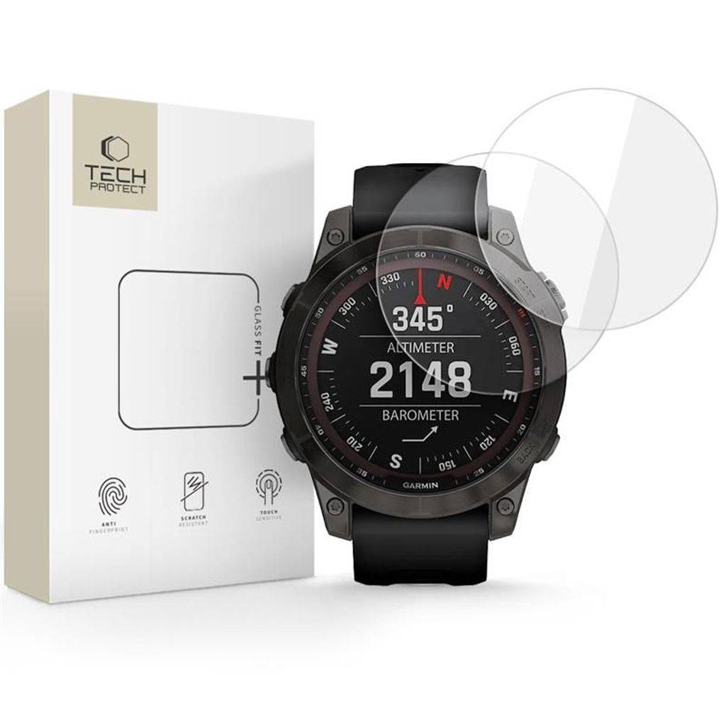 Tech-Protect Glass Fit+ Skærmbeskyttelse til Garmin Fenix 7X/7X Pro, 2-pak