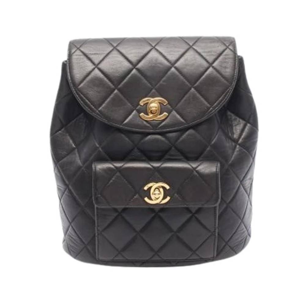 Chanel Vintage Pre-owned Vintage Lambskin Rygsæk - Vintage - Dame - Sort - ONE SIZE - Uld